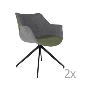 Sada 2 šedo-zelených židlí Zuiver Doulton