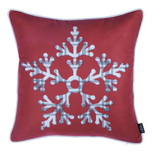 Červený povlak na polštář s vánočním motivem Apolena Honey Snowflake, 45 x 45 cm