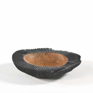 Černá miska ze dřeva a keramiky Thai Natura, ø 30 cm