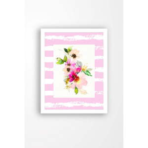 Nástěnný obraz na plátně v bílém rámu Tablo Center Pink Garden, 29 x 24 cm