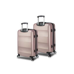Sada 2 růžových cestovních kufrů na kolečkách s USB porty My Valice LASSO Cabin & Medium