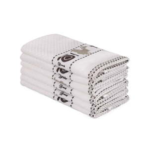 Sada 6 béžových bavlněných ručníků Beyaz Asci, 30 x 50 cm