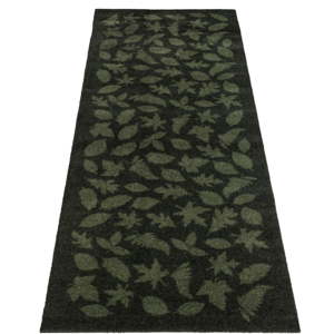 Tmavě zelená rohožka tica copenhagen Leaves, 67 x 200  cm