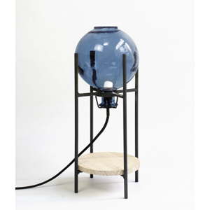 Volně stojící lampa z recyklovaného skla a kovu Velvet Atelier Fume, výška 50 cm