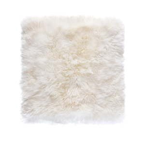 Bílý koberec z ovčí kožešiny Royal Dream Zealand Square, 70 x 70 cm