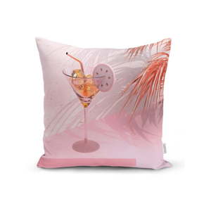 Povlak na polštář Minimalist Cushion Covers Drink With Pink BG, 45 x 45 cm