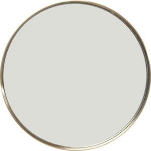 Kulaté nástěnné zrcadlo s rámem v mosazné barvě Kare Design Curve, Ø 60 cm