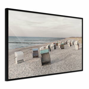 Plakát v rámu Artgeist Baltic Beach Chairs, 60 x 40 cm