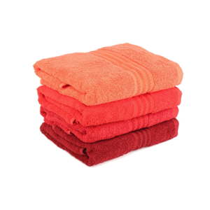 Sada 4 červených bavlněných ručníků Foutastic, 50 x 90 cm