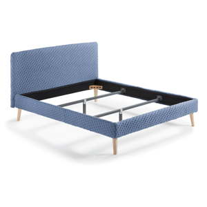 Modrá dvoulůžková čalouněná postel La Forma Lydia Dotted, 190 x 150 cm