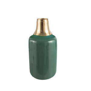 Zelená váza s detailem ve zlaté barvě PT LIVING Shine, výška 33 cm