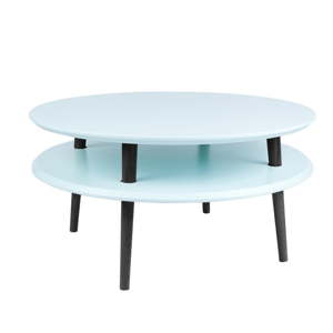 Světle tyrkysový konferenční stolek s černými nohami Ragaba UFO, Ø 70 cm