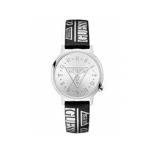 Dámské hodinky s černým páskem z pravé kůže Guess V1008M1