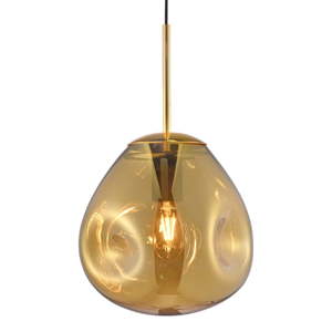 Závěsné svítidlo z foukaného skla ve zlaté barvě Leitmotiv Pendulum, výška 20 cm