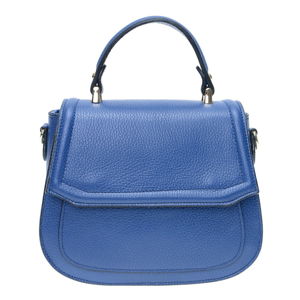 Modrá kožená kabelka s popruhem Isabella Rhea