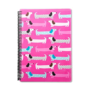 Růžový zápisník A4 GO Stationery Dogs