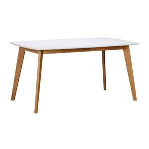 Bílý jídelní stůl s přírodními nohami Folke Griffin, délka 150 cm