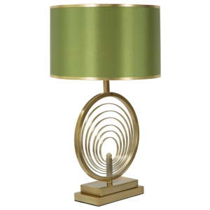 Zelená stolní lampa s konstrukcí ve zlaté barvě Mauro Ferretti Oblix