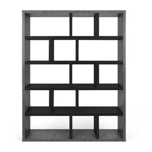 Knihovna v dekoru betonu v tmavě šedo-černé barvě 150x198 cm Berlin – TemaHome
