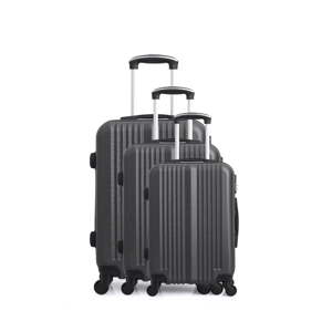Sada 3 tmavě šedých cestovních kufrů na kolečkách Hero San Diego