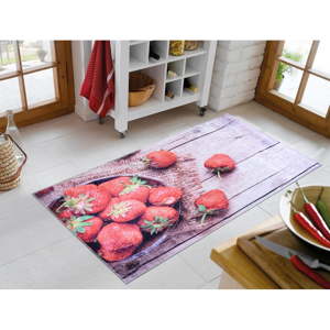 Odolný koberec Vitaus Strawberry Madness, 50 x 80 cm