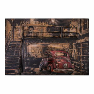 Dekorativní kovová cedule Antic Line Garage Voiture Rouge, 120 x 80 cm