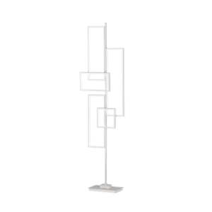 Bílá kovová stojací LED lampa Trio Tucson, výška, 161 cm