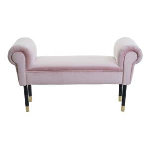 Růžová lavice s detaily ve zlaté barvě JohnsonStyle Courtney Mil