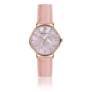 Dámské hodinky se světle růžovým koženým páskem Emily Westwood Pearl
