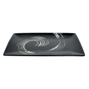Černý obdélníkový talíř Tokyo Design Studio Maru, 27 x 16,5 cm
