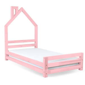 Dětská růžová postel z smrkového dřeva Benlemi Wally, 80 x 160 cm