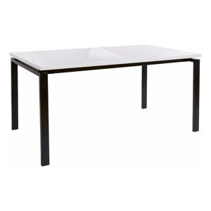 Černý jídelní stůl s lesklou bílou deskou Støraa Sandra, 90 x 160 cm