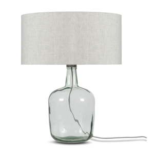 Stolní lampa se světle béžovým stínidlem a konstrukcí z recyklovaného skla Good&Mojo Murano, ⌀ 47 cm