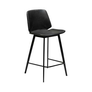 Černá barová židle z eko kůže DAN–FORM Denmark Swing