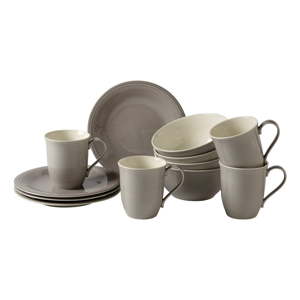 12dílný šedý set nádobí na snídani Like by Villeroy & Boch Group