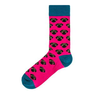 Dámské růžové ponožky Funky Steps Pug, velikost 35 - 39