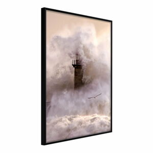 Plakát v rámu Artgeist Lighthouse During a Storm, 30 x 45 cm