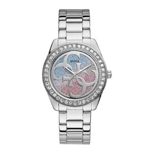 Dámské hodinky ve stříbrné barvě s páskem z nerezové oceli Guess W1201L1