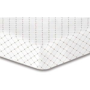 Bílé elastické prostěradlo se vzorem DecoKing Hypnosis Calluna, 90 x 200 cm