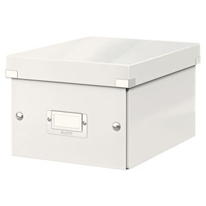 Bílý kartonový úložný box s víkem 22x28x16 cm Click&Store – Leitz