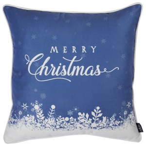 Modrý povlak na polštář s vánočním motivem Apolena Honey Merry Christmas, 45 x 45 cm