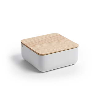Bílý úložný box z jasanového dřeva La Forma Mackie