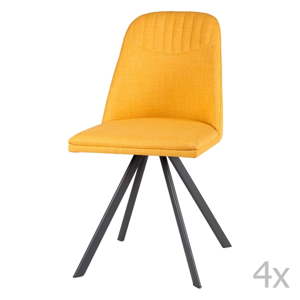 Sada 4 žlutých jídelních židlí sømcasa Cris