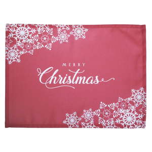 Sada 2 červených prostírání s vánočním motivem Apolena Honey Merry Christmas, 33 x 45 cm