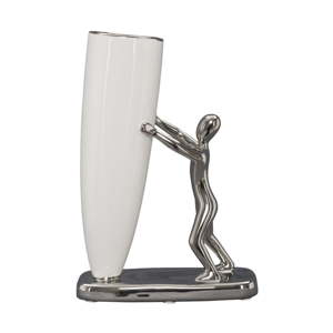Bílostříbrná keramická váza Mauro Ferretti Lift