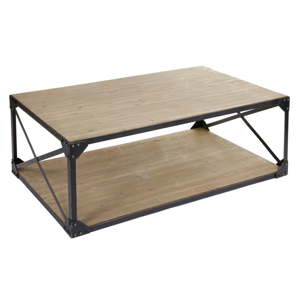 Konferenční stolek z kovu a jedlového dřeva Santiago Pons Metal