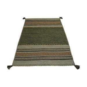 Zelený bavlněný koberec Webtappeti Antique Kilim, 160 x 230 cm