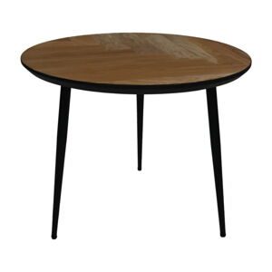 Černý kulatý konferenční stolek z dubového dřeva ø 60 cm Fishbone - HSM collection
