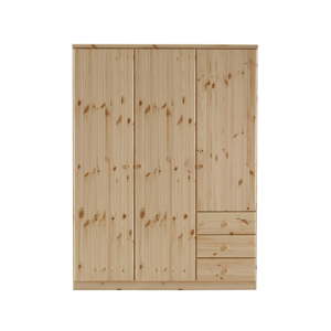 Hnědá šatní skříň z borovicového dřeva Steens Ribe, 202 x 150,5 cm