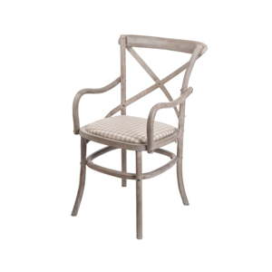 Béžová židle s područkami z březového dřeva Livin Hill Venezia